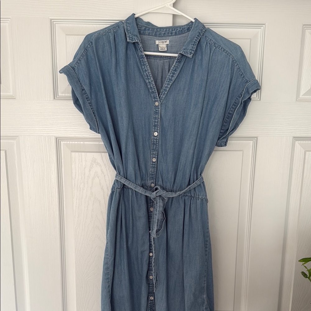 JCrew Denim Blue Button-Up Dress